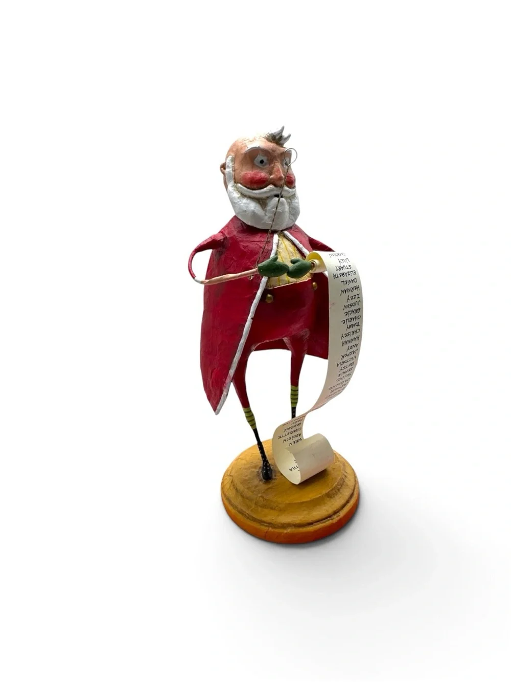 Vintage 2006 Lori Mitchell Santa’s List ESC 10609 Christmas Folk Art Figurine